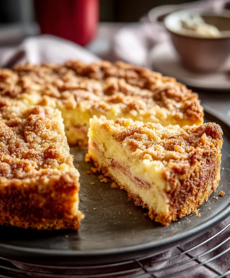 Einfacher Rhabarber-Streuselkuchen: Blitzschneller Genuss!