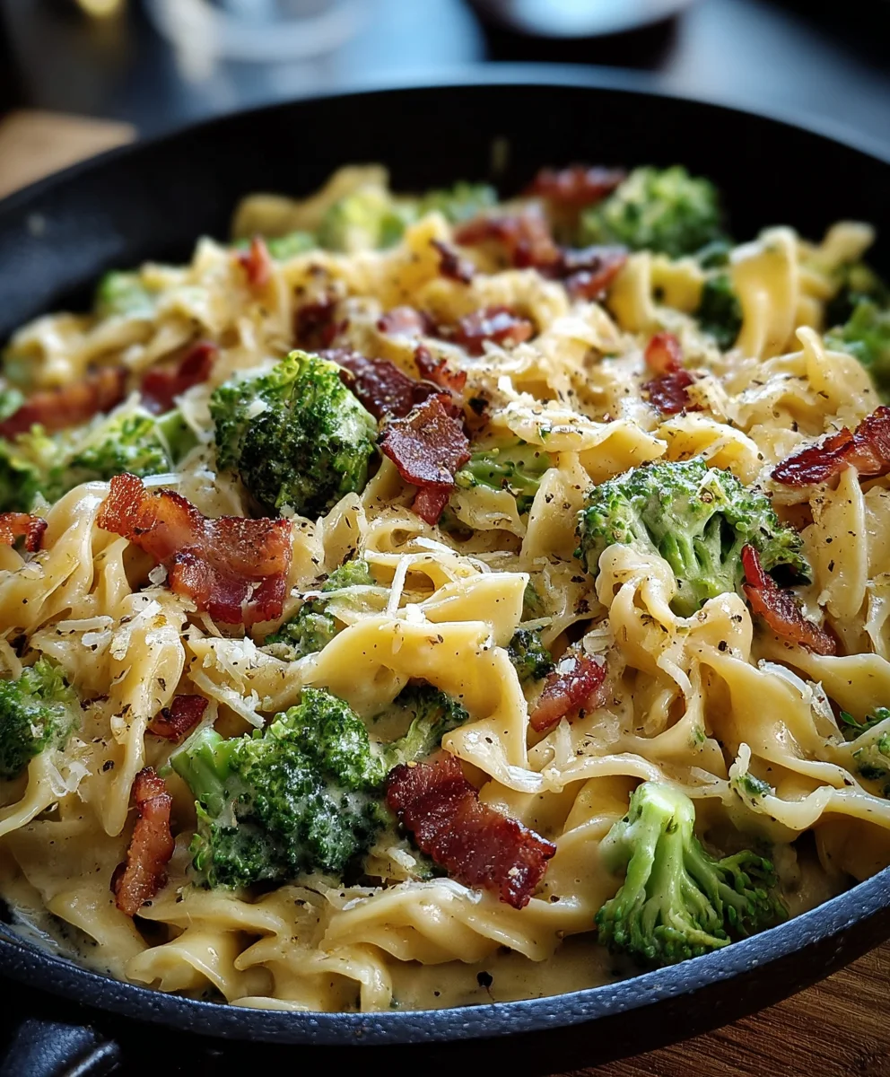 Traumhaft cremige Pasta mit Brokkoli & Beef Beef Bacon