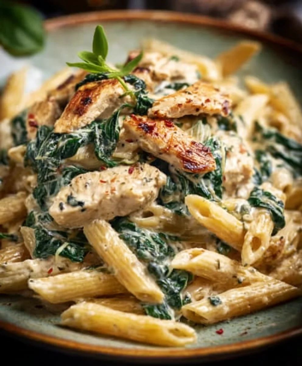 Frischkäse Spinat Hähnchen Pasta: Cremig & Lecker
