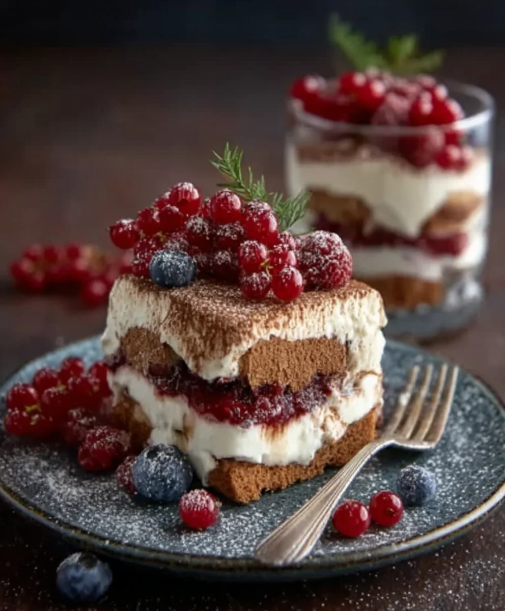 Spekulatius Tiramisu: Alkoholfreies Non-Alcoholic Beeren-Dessert im Glas
