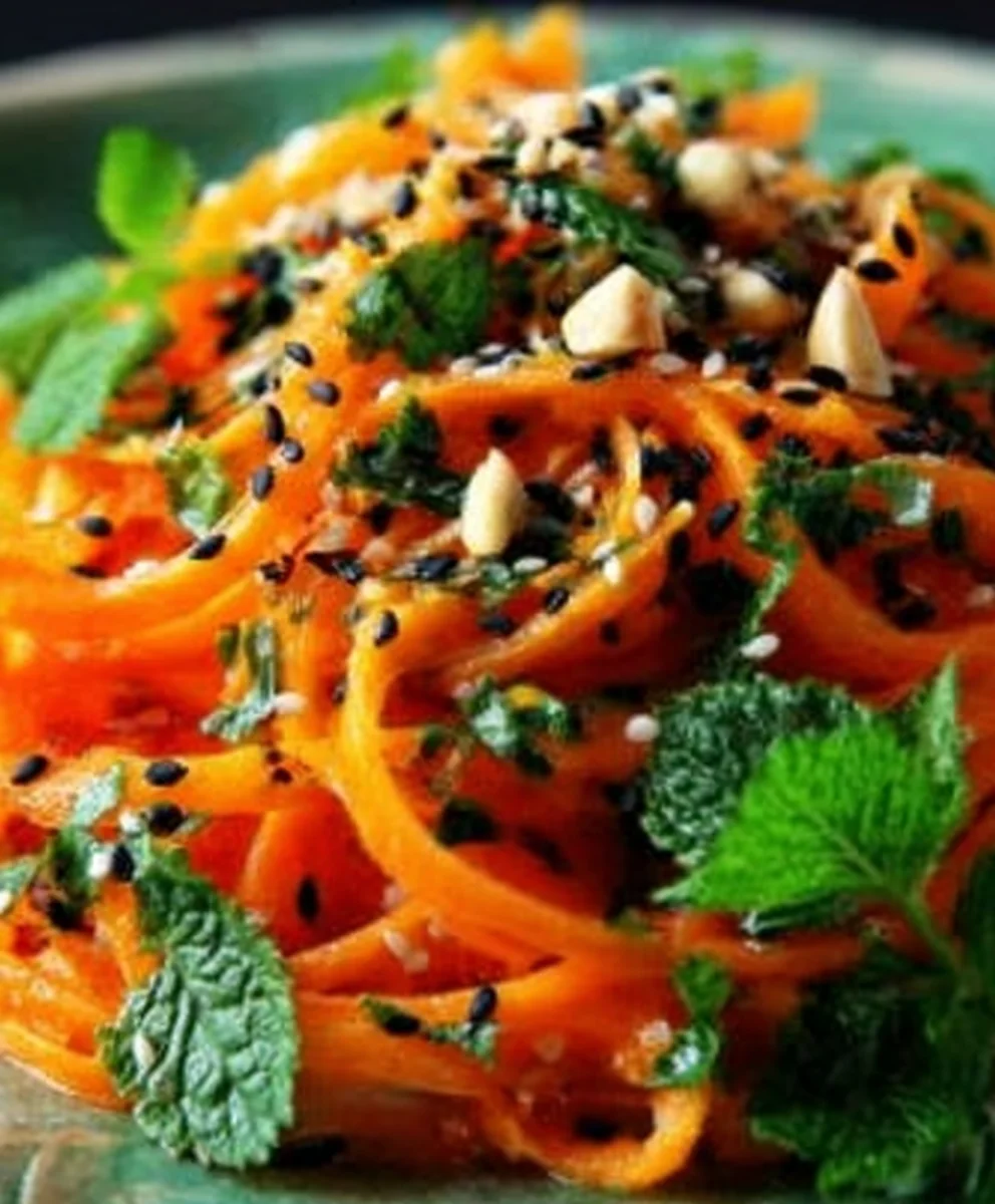 Karottensalat: Ingwer-Sesam-Dressing (Vegan)