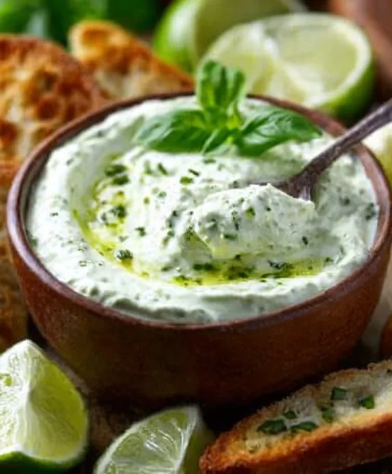 Basilikum Limette Creme Fraiche Dip Rezept