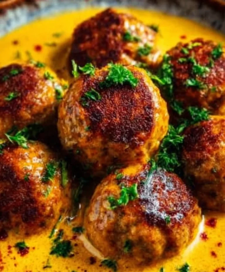 Vegane Linsenknödel in würziger Curry-Sauce